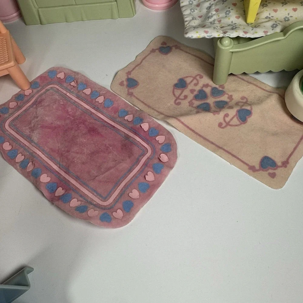 Vintage Playskool Dollhouse 1990s Furniture Lot Living Room Bed Table Mailbox